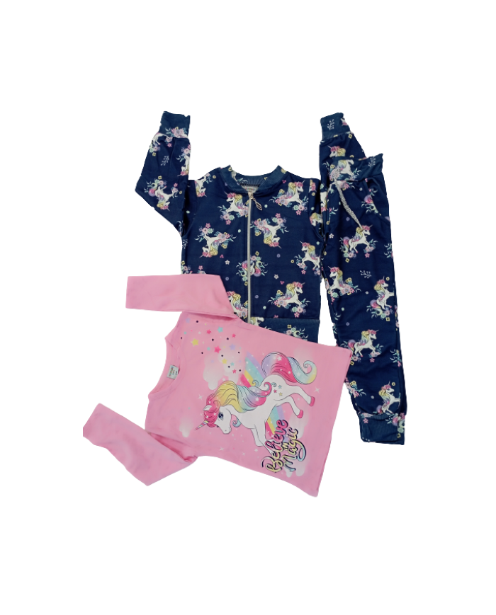 Compleu fete 3 piese UNICORN 3-10 ani