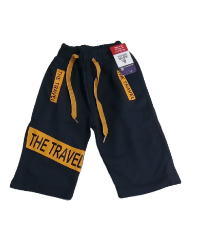 Pantaloni scurti 3/4 baieti gri/negru 5-12 ani