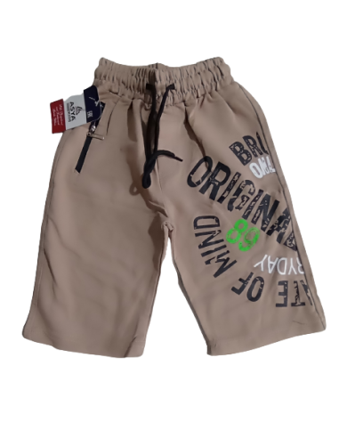 Pantaloni scurti 3/4 băieti bej 5-8 ani