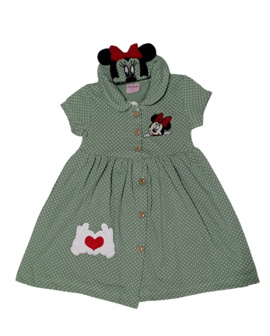 Rochita fete bumbac MINNIE verde 2-5 ani