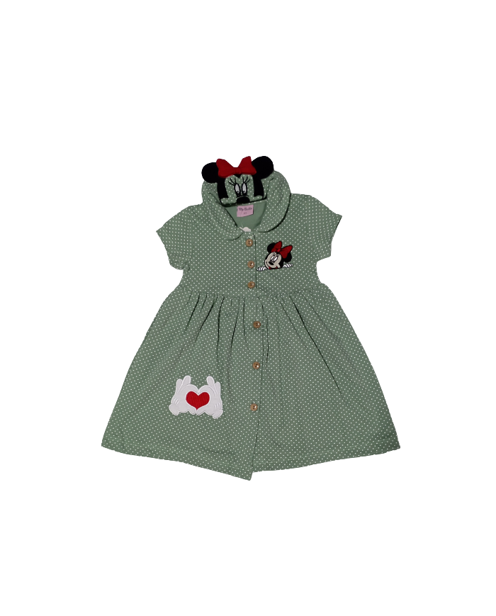 Rochita fete bumbac MINNIE verde 2-5 ani