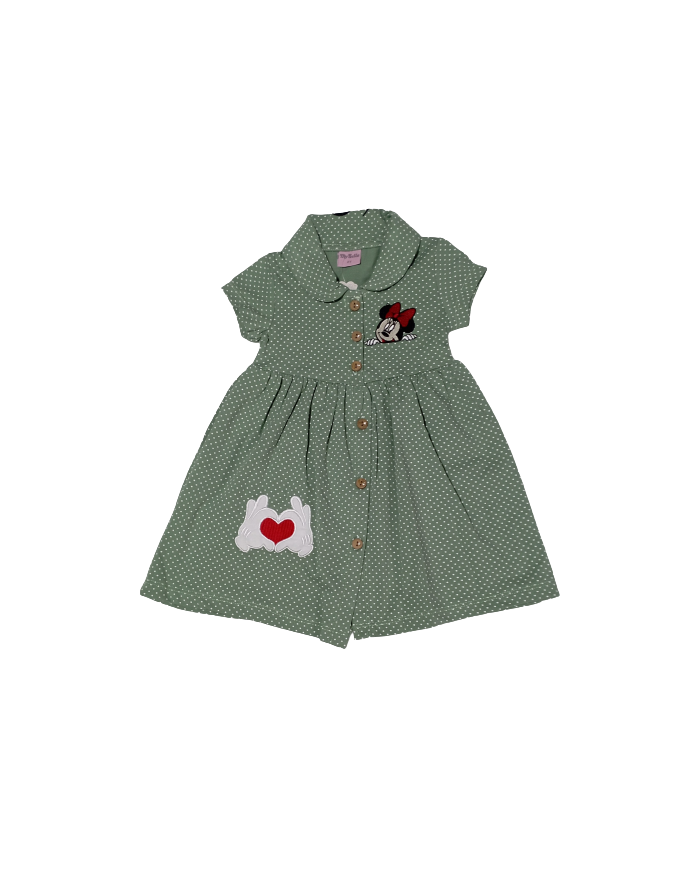 Rochita fete bumbac MINNIE verde 2-5 ani