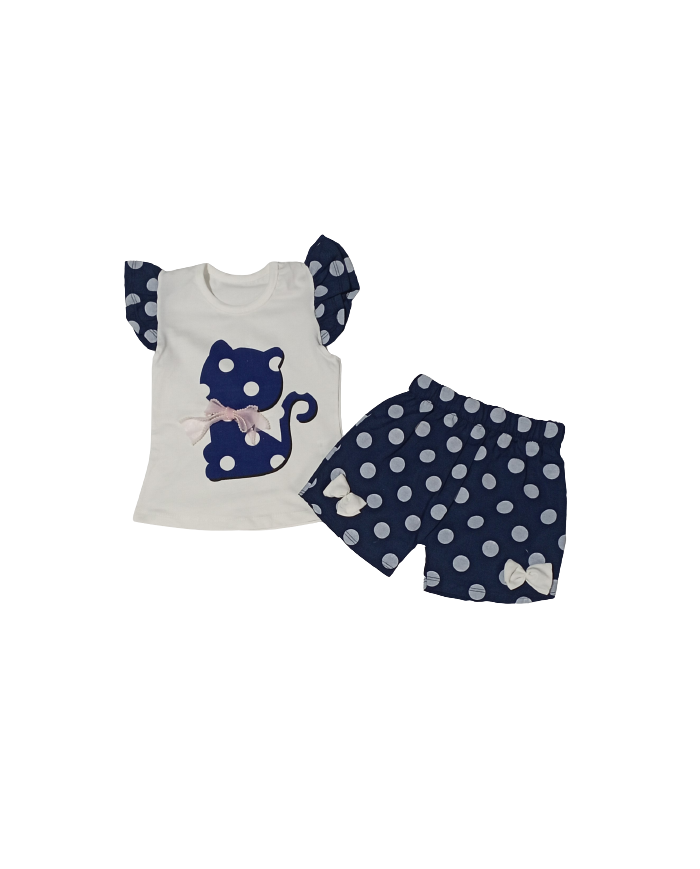 Compleu fetite pisicuta albastru 2-4 ani