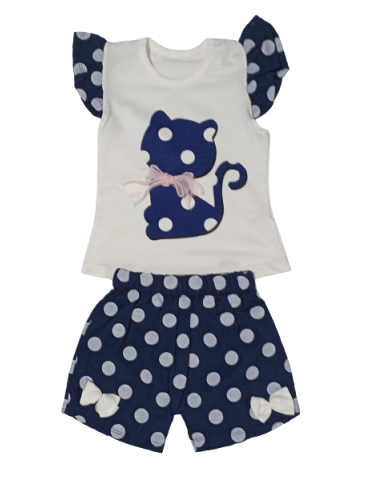 Compleu fetite pisicuta albastru 2-4 ani