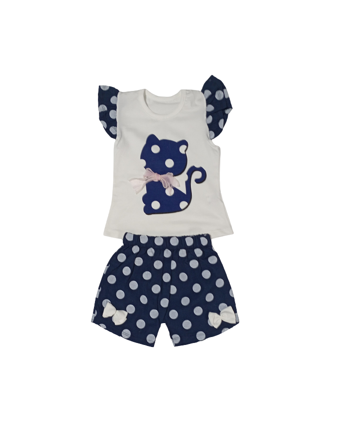 Compleu fetite pisicuta albastru 2-4 ani