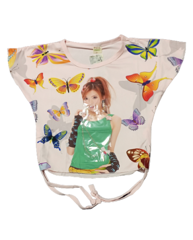 Tricou fete fluturi multicolor 6-9 ani