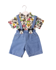 Compleu de vara MICKEY salopeta si camasa, copii 1-4 ani