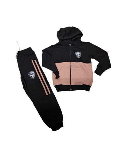 Trening baieti 8-12 ani, bumbac, negru