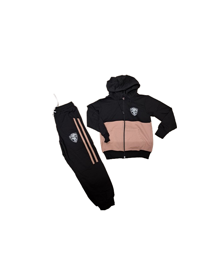 Trening baieti 8-12 ani, bumbac, negru