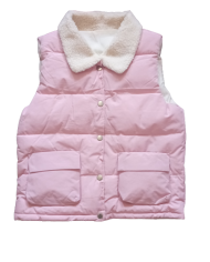 Veste fas pentru fete cu buzunare 5-9 ani, roz, alb și galben