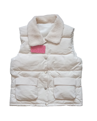 Veste fas pentru fete cu buzunare 5-9 ani, roz, alb și galben