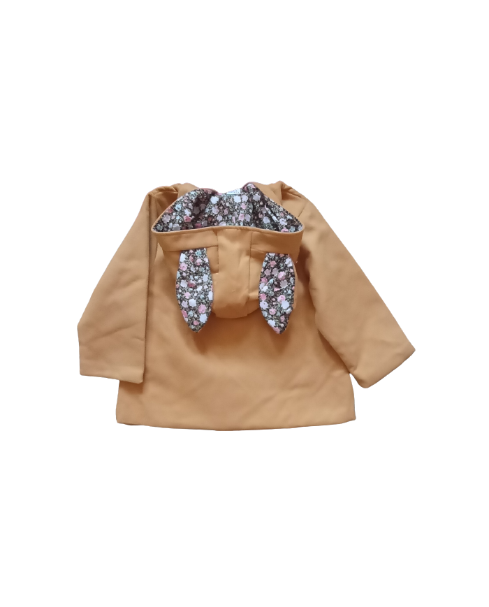 Paltonas fetite cu gluga cu urechiuse, 3-6 ani, maro deschis