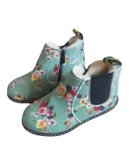 Ghete pentru fetite, imblanite, verde cu imprimeu floral, 25-32