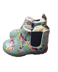 Ghete pentru fetite, imblanite, verde cu imprimeu floral, 25-32