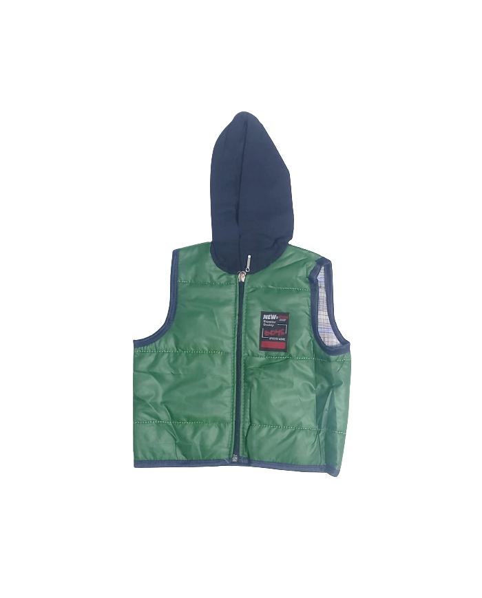 Vestă matlasata cu glugă pentru băieți