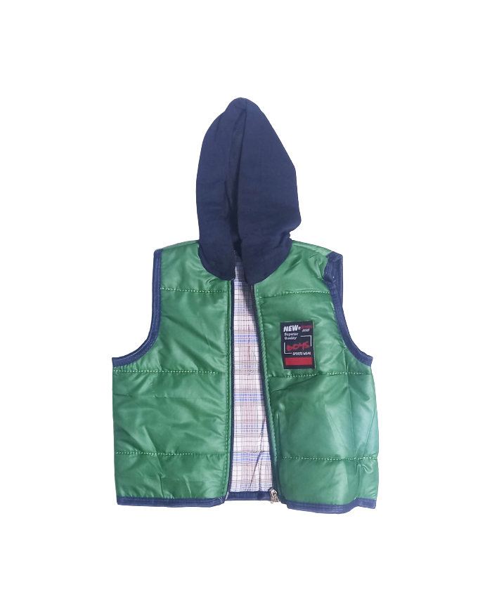 Vestă matlasata cu glugă pentru băieți