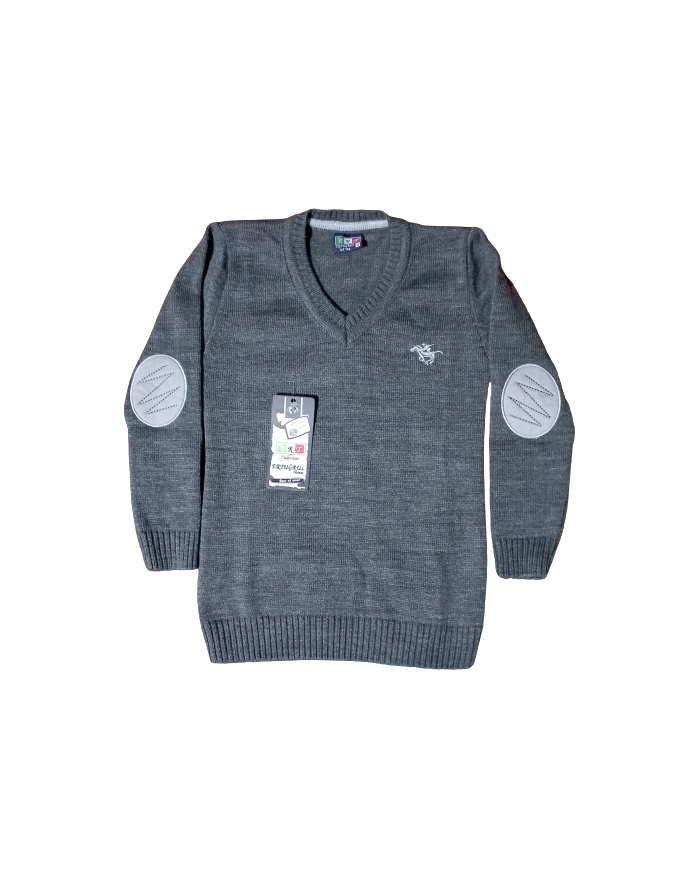 Pulover pentru baieti din acril, gri 6-8 ani