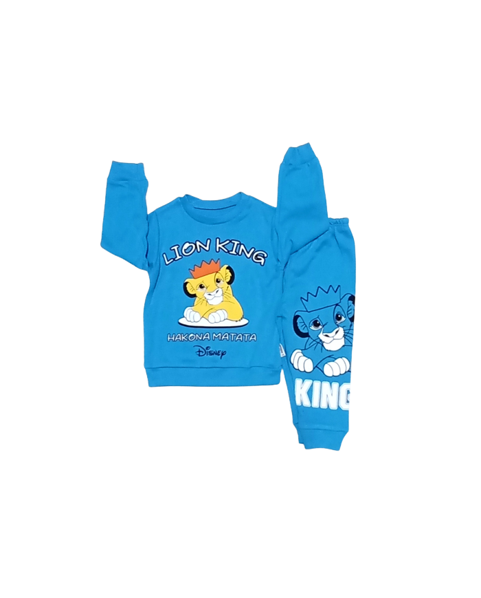 Compleu copii bumbac, LION KING, Disney, albastru 1-4 ani