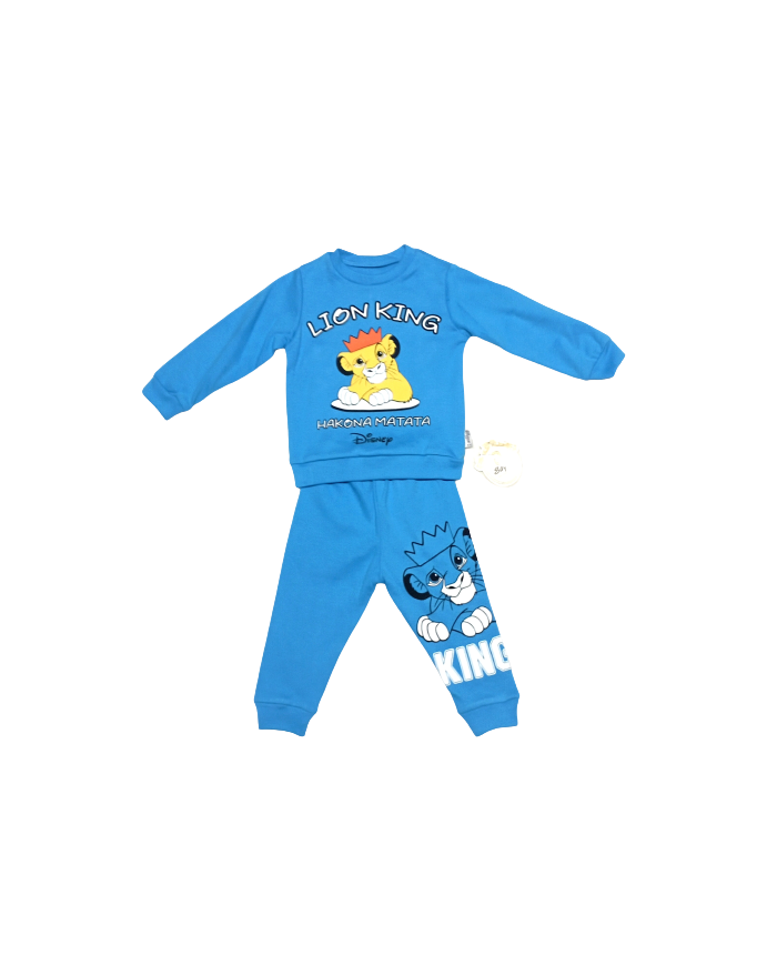 Compleu copii bumbac, LION KING, Disney, albastru 1-4 ani