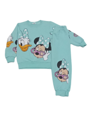 Compleu fetite bumbac, MINNIE/DAISY, turcoaz 1-4 ani