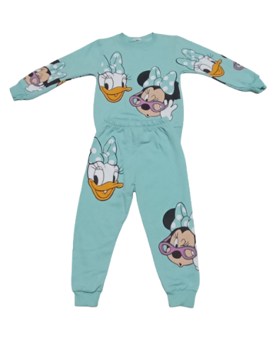 Compleu fetite bumbac, MINNIE/DAISY, turcoaz 1-4 ani