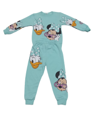 Compleu fetite bumbac, MINNIE/DAISY, turcoaz 1-4 ani