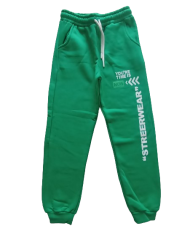 Pantaloni trening baieti grosi vătuiti, verde, 10-12 ani