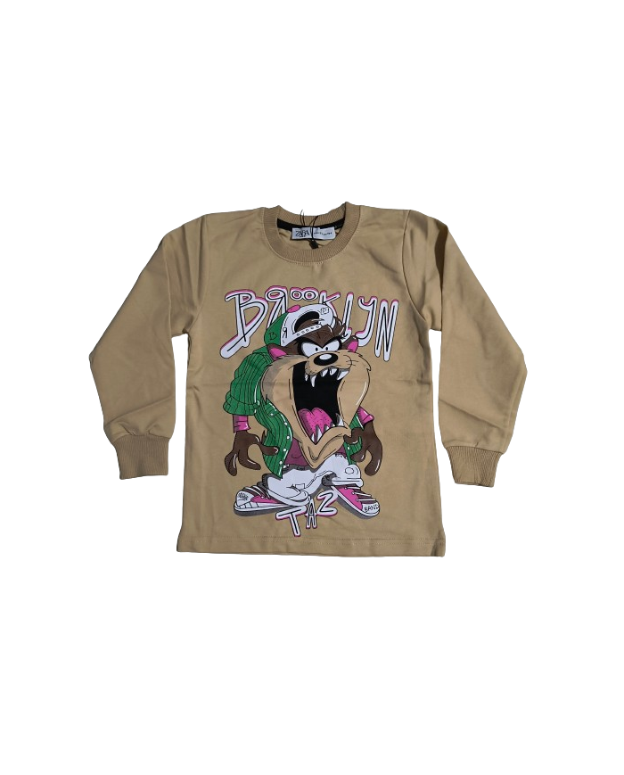 Bluza copii TAZ, bej, 2-10 ani