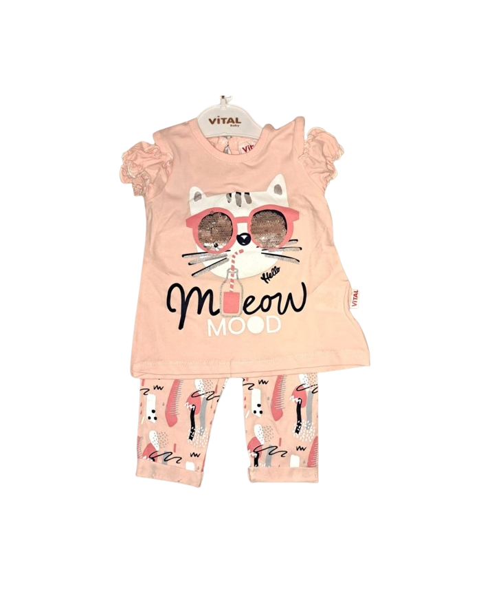 Compleu fetite pisica cu ochelari MOOD, 1-4 ani