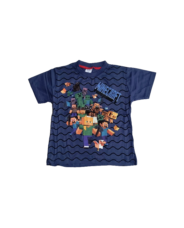 Tricou copii MINECRAFT, 3-8 ani, bleumarin