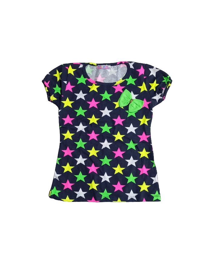 Tricou fete stelute cu fundita, 5-8 ani