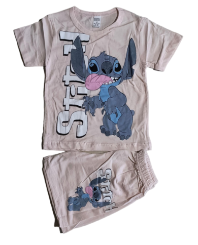 Compleu fete STITCH, roz pudra, 4-8 ani