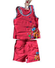 Compleu fete cu flori 2 piese vară, 2-6 ani