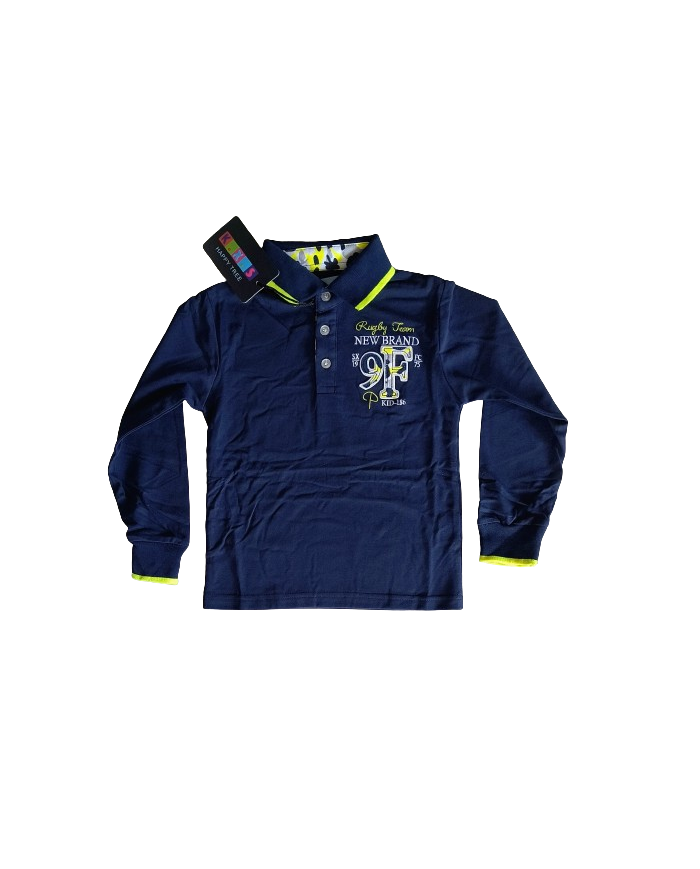 Tricou polo maneca lunga RUGBY TEAM, 4-12 ani