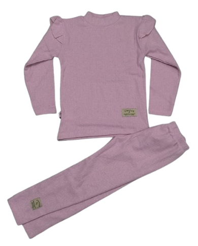 Compleu fete LIFESTYLE, bumbac reiat pufos 7-10 ani