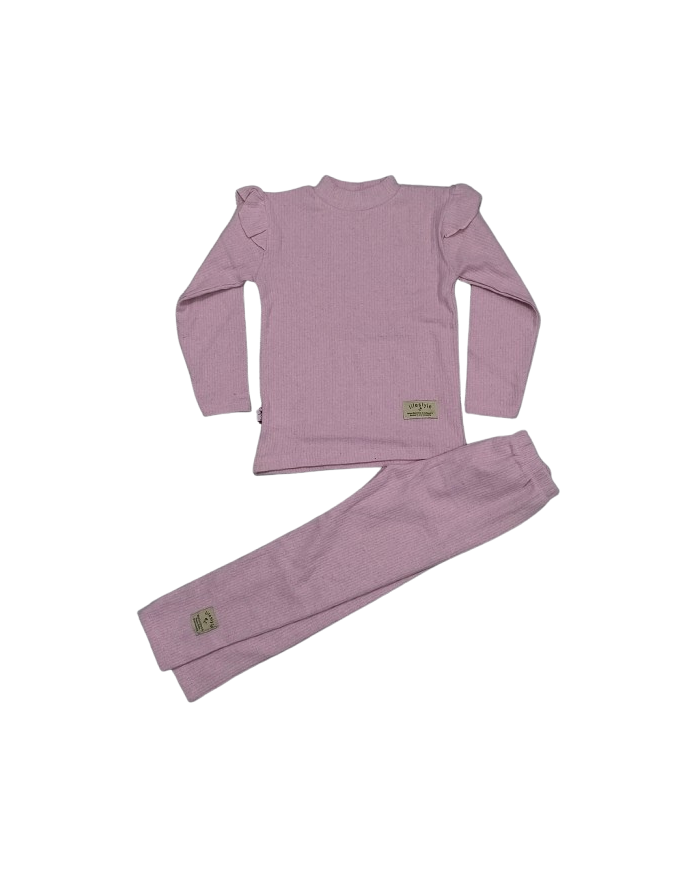 Compleu fete LIFESTYLE, bumbac reiat pufos 7-10 ani