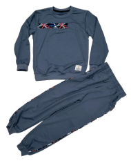 Hanorac baieti cu gluga, dinozaur, albastru, 3-11 ani