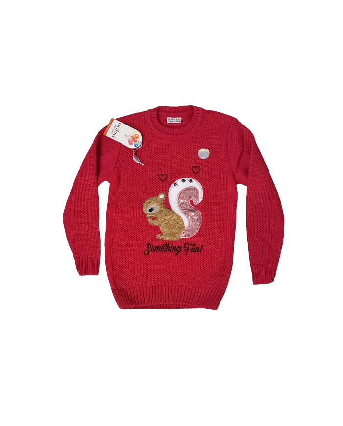 Pulover fete cu paiete, ciclam, 5-10 ani