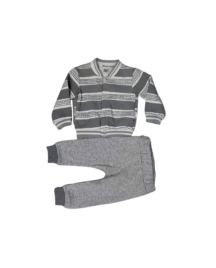 Compleu bebe vatuit, gri, 6-24 luni