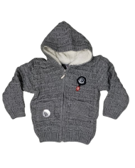 Salopete cocolino baieti cu ursulet, gri, 1-3 ani