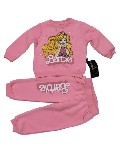 Compleu fete BARBIE bumbac vatuit, roz, 2-5 ani