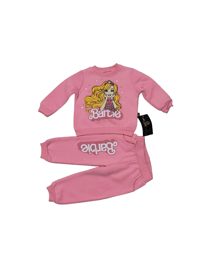 Compleu fete BARBIE bumbac vatuit, roz, 2-5 ani