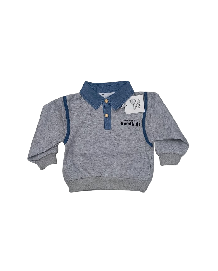 Bluza baieti stil camasa GOOD KIDS, 1-5 ani, gri