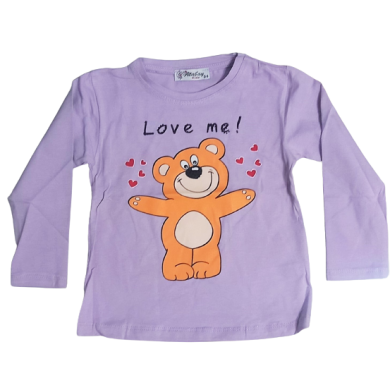 Bluză fetițe cu imprimeu ursuleț