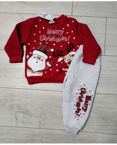Compleu Crăciun 2 piese bumbac gros vătuit