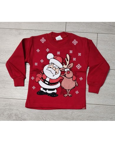 Bluză copii imprimeu Crăciun vătuită 3-8 ani