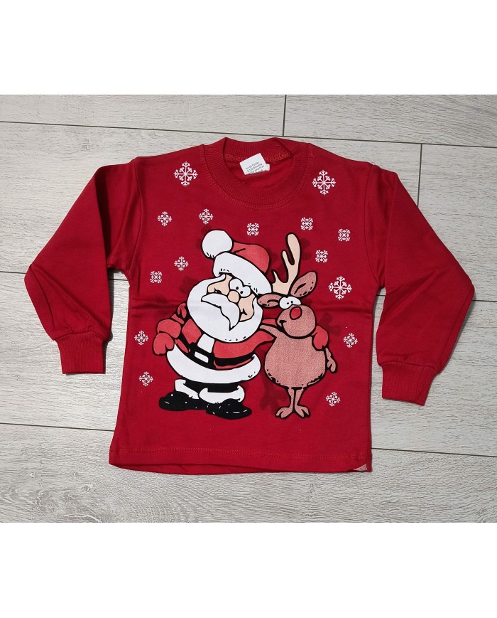 Bluză copii imprimeu Crăciun vătuită 3-8 ani
