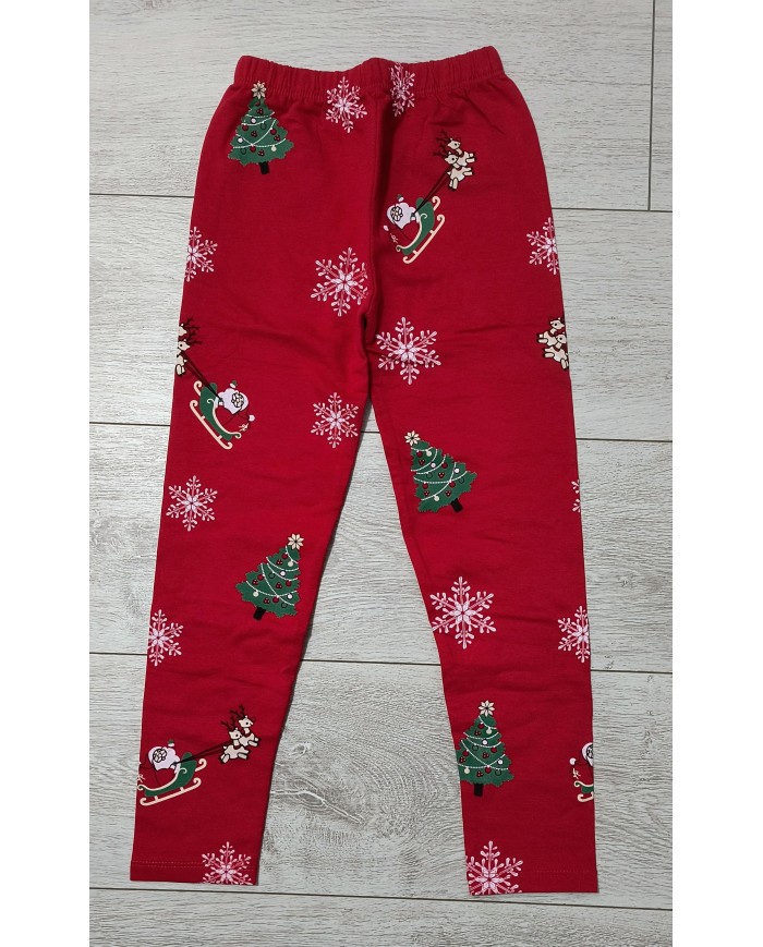 Colanti Craciun usor vatuiti, rosu, fulg, 4-8 ani