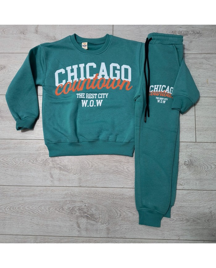 Compleu baieti gros vatuit, CHICAGO, verde, 9-12 ani