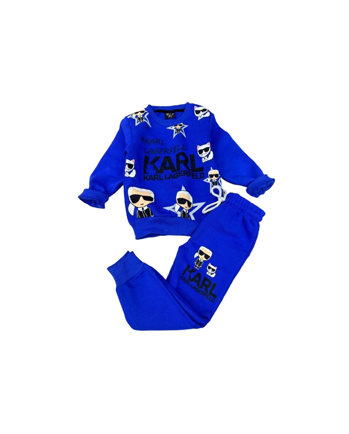 Compleu copii bumbac gros vatuit, KARL, albastru, 3-10 ani